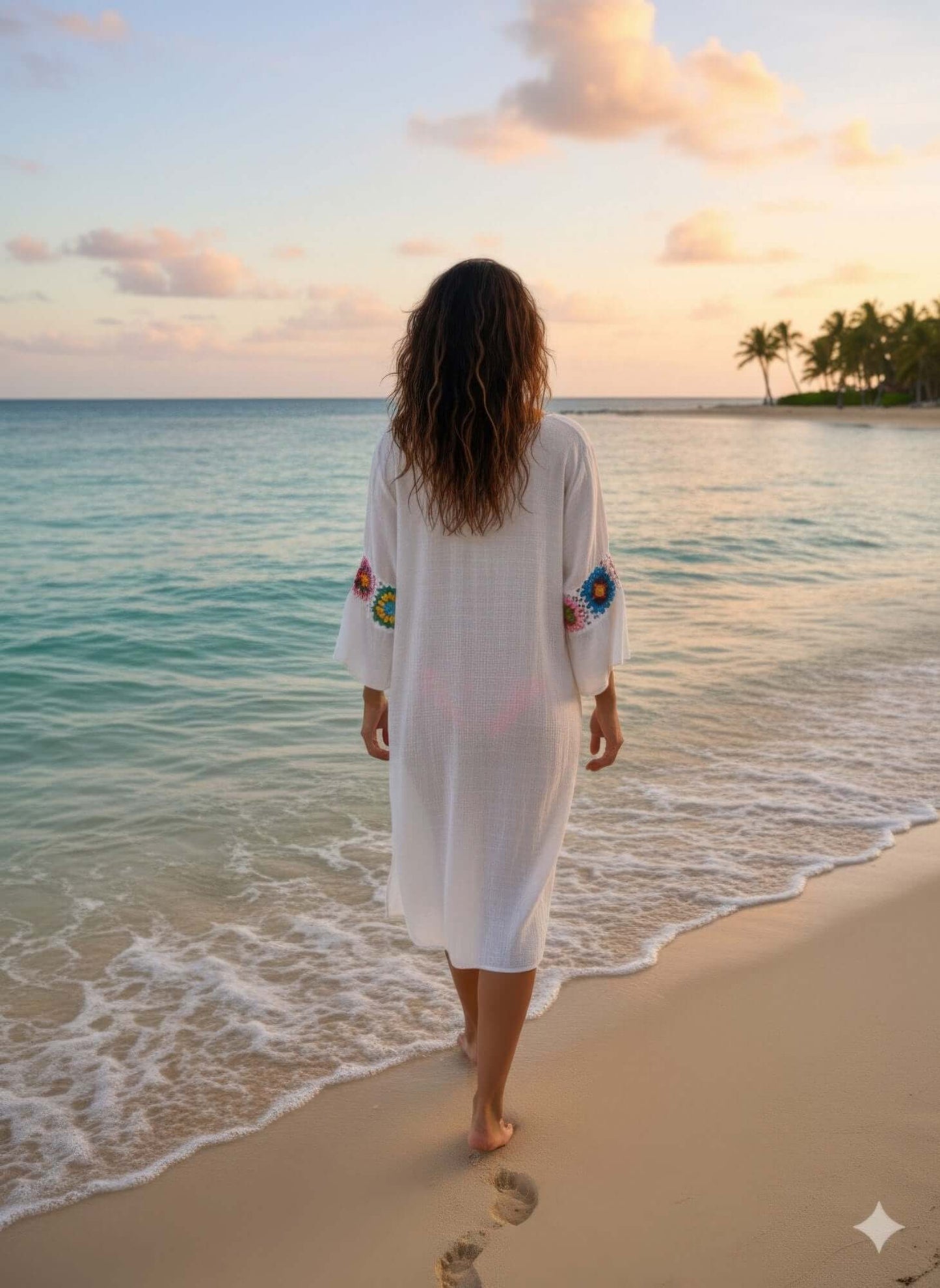 Linen Crochet Maxi Dress