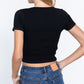 Short Slv Notched Rib Seamless Top
