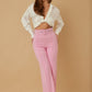 High Waist Pants With Buckle Belt