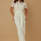 Multi Butterfly Sheer Pattern Jumpsuit