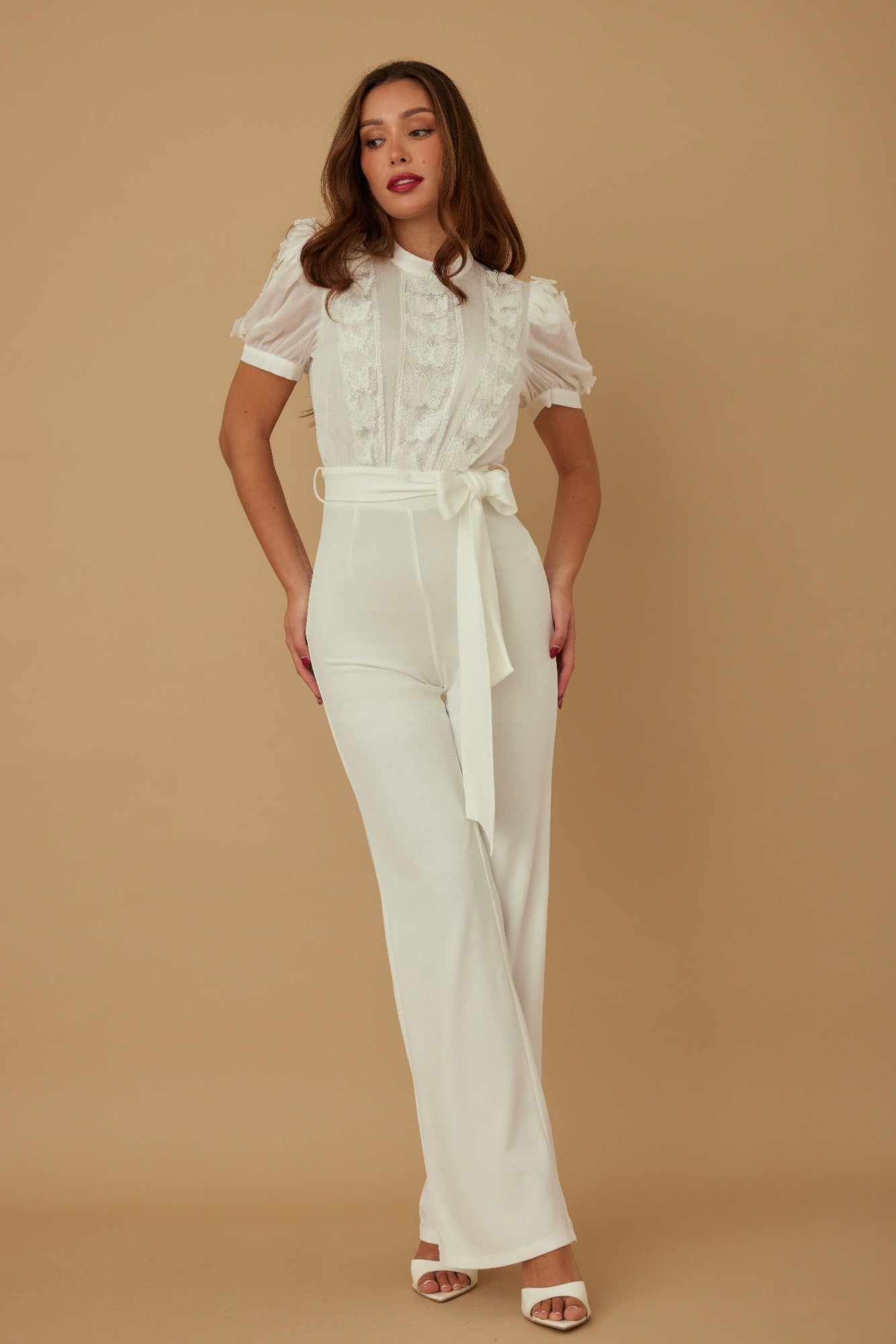 Multi Butterfly Sheer Pattern Jumpsuit