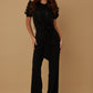 Multi Butterfly Sheer Pattern Jumpsuit