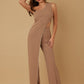 One Shoulder Strap Draped Layer W Rhinestone Sets