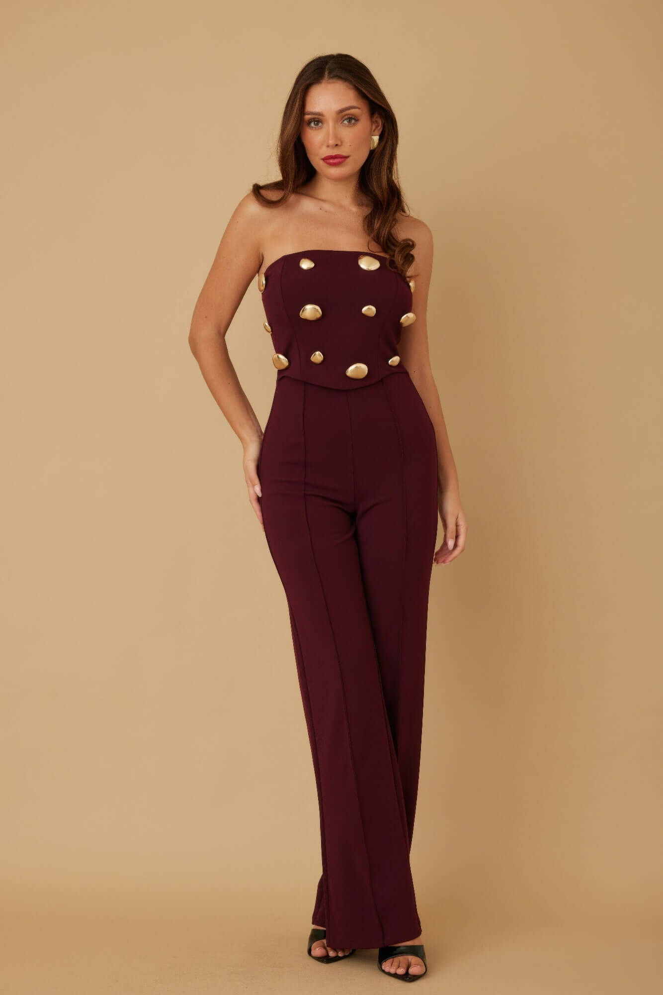 Multi Flat Mirror Stone Jumpsuit