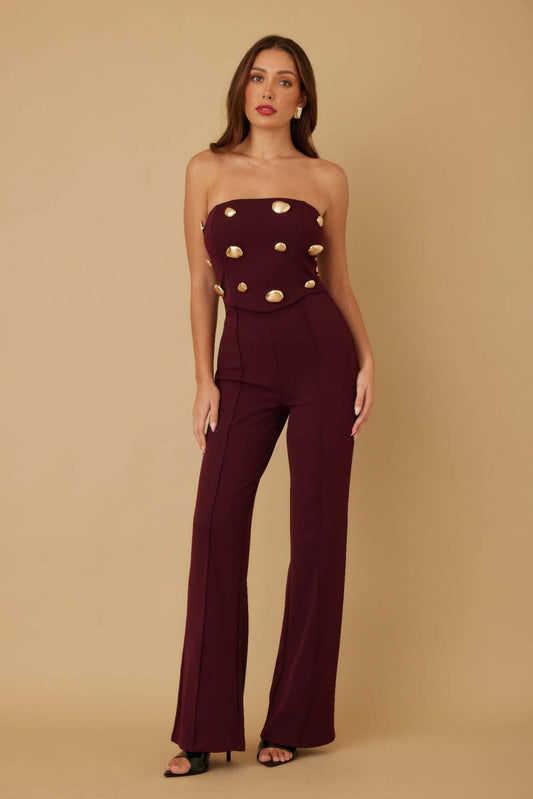 Multi Flat Mirror Stone Jumpsuit
