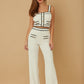 women contrast two piece outfit fashion