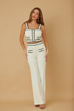 contrast two piece set women outfit