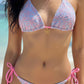 Delicate Floral Embroidery Triangle Bikini