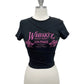 Whiskey Vintage Graphic Asymmetrical Crop Top