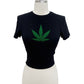 Cannabis Leaf Graphic Crop Tee