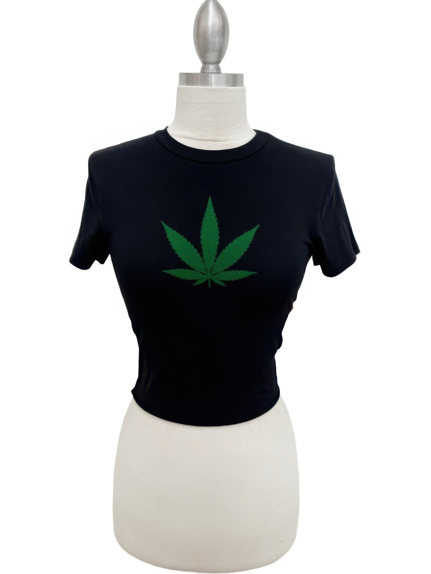 Cannabis Leaf Graphic Crop Tee
