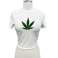 Cannabis Leaf Graphic Crop Tee