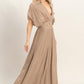 Collared Wrap Top & Wide-leg Pants Set