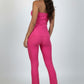Ribbed Slit Tube Top & High-waist Flare Pants Set